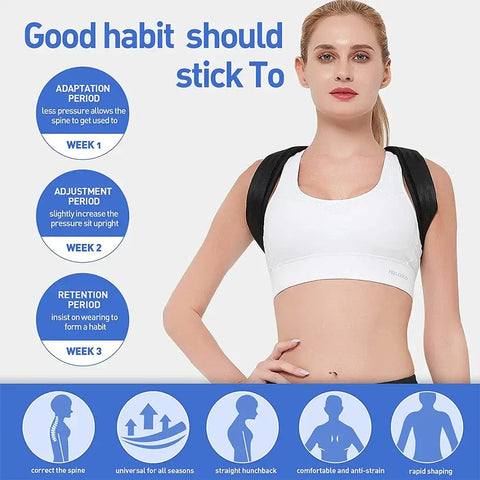 Unisex back straightener for upper spine support