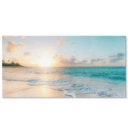 Canvas art depicting peaceful ocean horizon at sunset