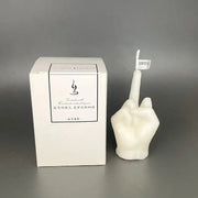 Unique middle finger gesture candle for home decor