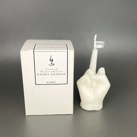 Unique middle finger gesture candle for home decor
