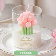 Multi color flower scented candles for home fragrance