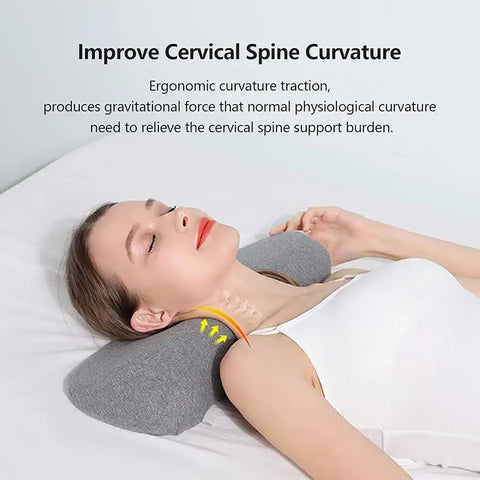 Memory foam cervical pillow for spinal alignment