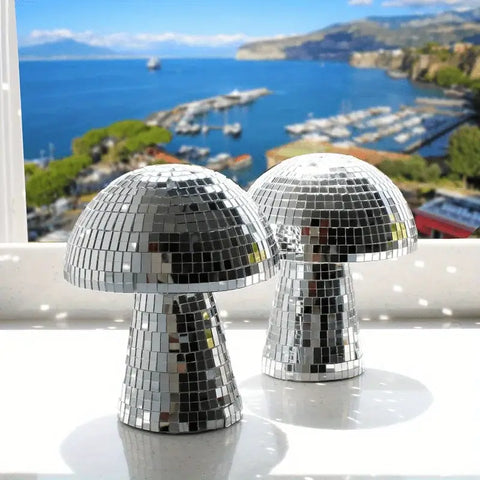 Decorative mushroom disco ball mirror for room decor