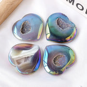 Single natural aura agate crystal with vibrant colors