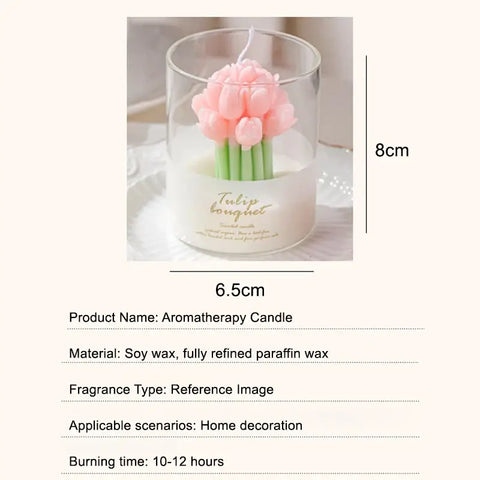 Multi color flower scented candles for home fragrance