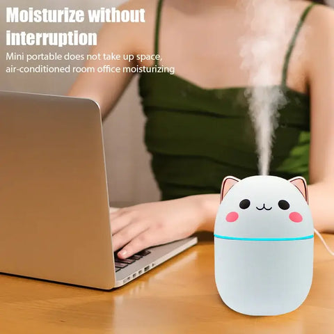 Mini cute air humidifier with essential oil diffuser