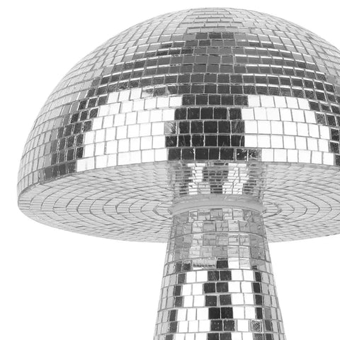 Colorful mushroom-shaped disco ball with vintage vibe