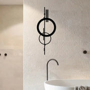 Modern metal wall decor hanging art with abstract geometric design