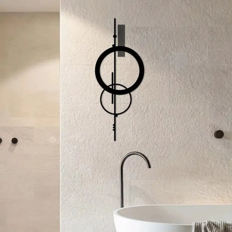 Modern metal wall decor hanging art with abstract geometric design