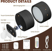 LED Wall Mounted Lights with Remote Wireless Magnetic