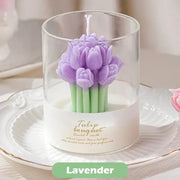 Multi color flower scented candles for home fragrance