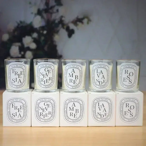 Soft romantic perfume in sleek transparent glass