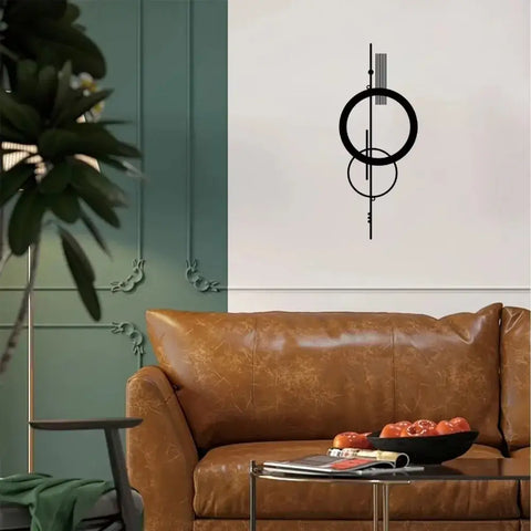 Modern metal wall decor hanging art with abstract geometric design