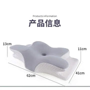 Ergonomic memory foam pillow supporting neck and spine