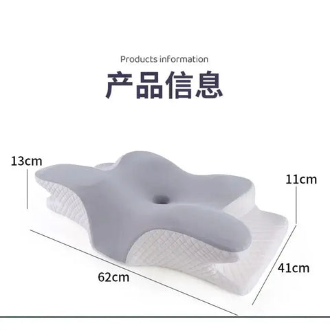 Ergonomic memory foam pillow supporting neck and spine