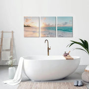 Canvas art depicting peaceful ocean horizon at sunset