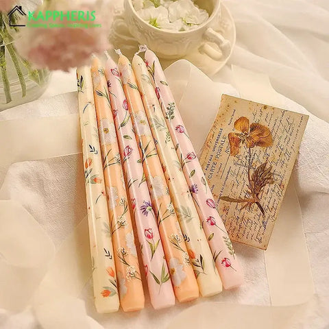 romantic dinner setting with 7.5 inch taper hand candles