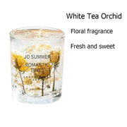 Hand-poured scented wax candle with floral aroma