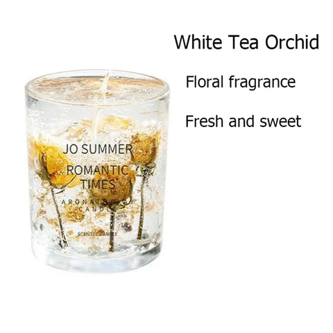Hand-poured scented wax candle with floral aroma