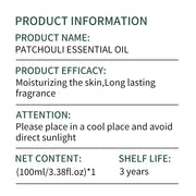 Aromatherapy patchouli essential oil for massage