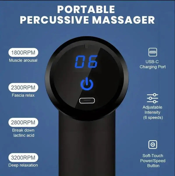 Portable Muscle Massage Gun® for athletes and fitness enthusiasts