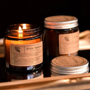 Smokeless soy scented candle in glass jar