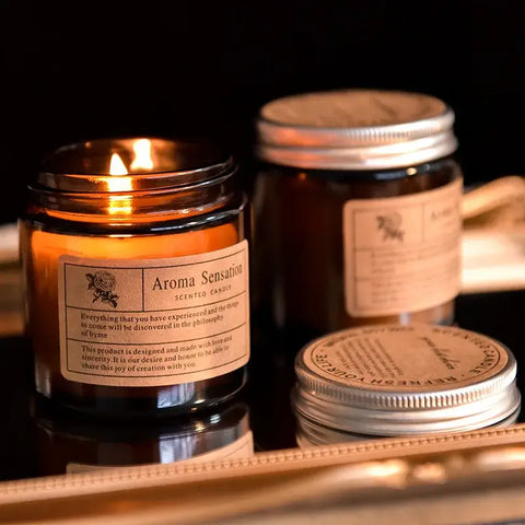 Smokeless soy scented candle in glass jar