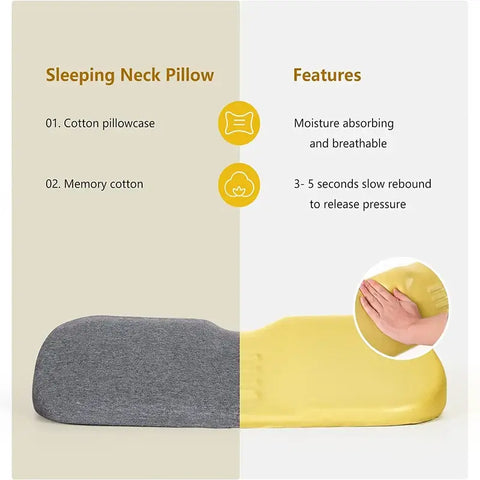 Memory foam cervical pillow for spinal alignment