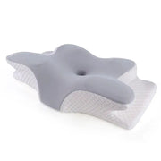 Ergonomic memory foam pillow supporting neck and spine