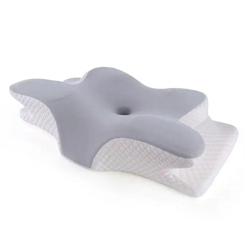 Ergonomic memory foam pillow supporting neck and spine