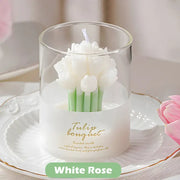 Multi color flower scented candles for home fragrance