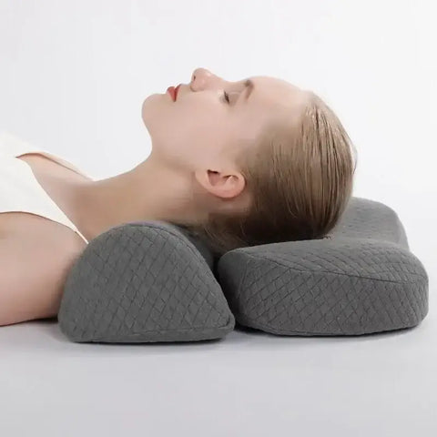 Comfortable memory foam pillow with contour shape
