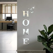Reflective 3D Home Letter Wall Sticker for Living Room