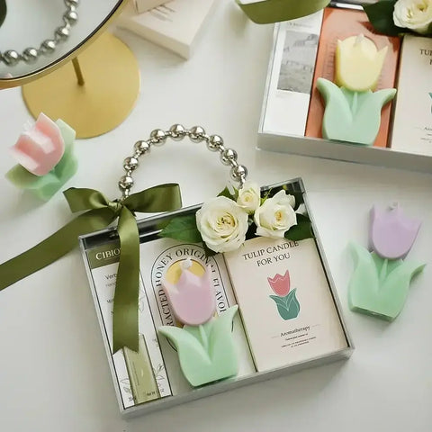 Hand-poured tulip candle for special occasions