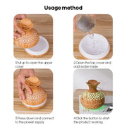 Compact Wood Grain Aroma Humidifier for Home