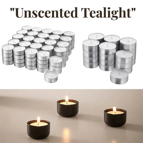 White Unscented Tea Light Candles