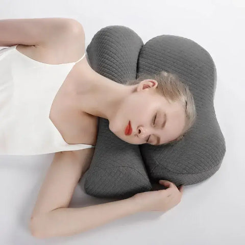 Comfortable memory foam pillow with contour shape