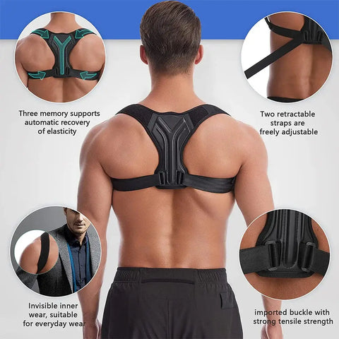 Unisex back straightener for upper spine support